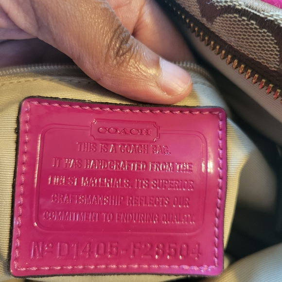 Coach Authentic Barbie Pink And Brown Canvas Mongrammed Sachtel Tote Bag Purse. - Picture 7 of 8